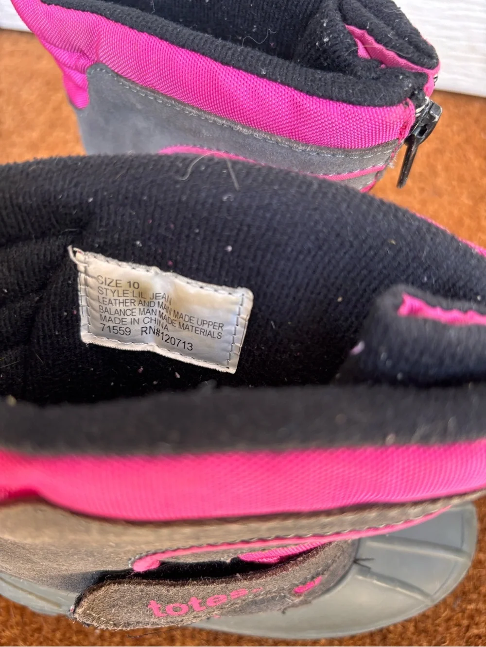 Totes Winter Boots Lil Jean Girls Snow Boots Waterproof Pink Gray